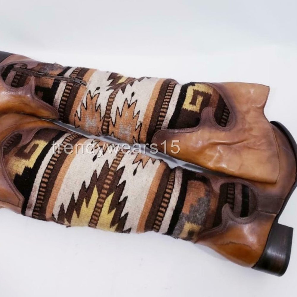 LAST PAIR! FREEBIRD BY STEVEN SUN COGNAC BOOTS - Picture 5 of 8